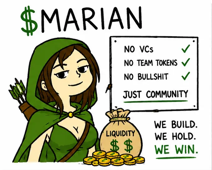 $MARIAN comic β no VCs, no team tokens, no bullshit, just community