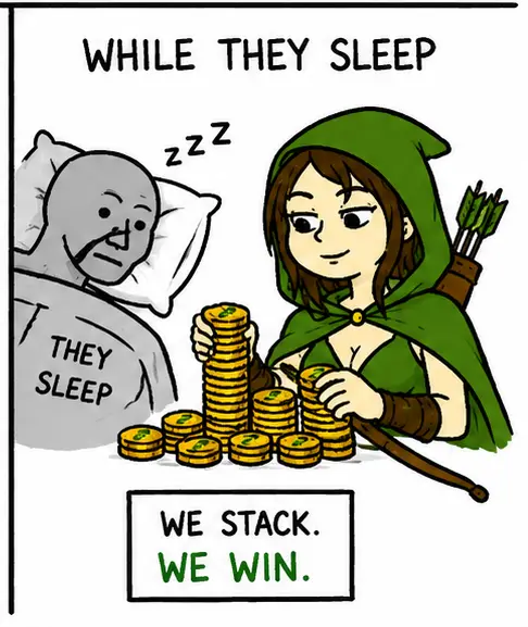 $MARIAN comic β while they sleep, we stack, we win